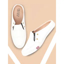 FAUSTO Men Textured Lightweight Comfort Insole Mule Sneakers