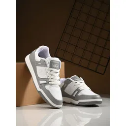 HRX by Hrithik Roshan Men White & Grey Club Culture Sneakers