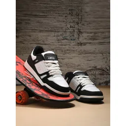 HRX by Hrithik Roshan Men White & Black Club Culture Sneakers