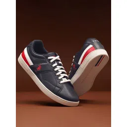 U.S. Polo Assn. Men Colourblocked Comfort Insole Contrast Sole Lace-Up Sneakers