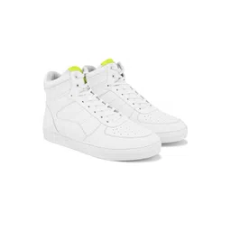 HRX by Hrithik Roshan Men White Mid Top Perforations Lightweight Comfort Insole Sneakers