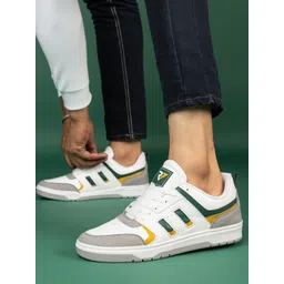 RUN SEVEN Men Colourblocked Lightweight Comfort Insole Lace-Up Sneakers