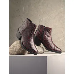 CARLO ROMANO Women Leather Zip-Up Boots