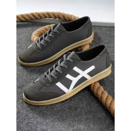 LeatherKraft Men Colourblocked Synthetic Lace-Ups Sneakers Casual Shoes