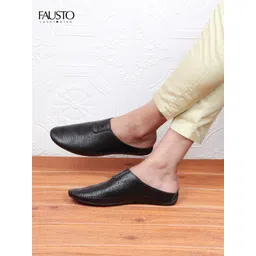 FAUSTO Men Black Textured PU