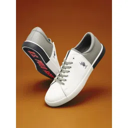 U.S. Polo Assn. Men Colourblocked Comfort Insole PU Rubber Sneakers