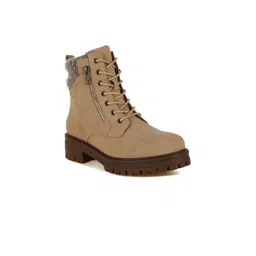London Rag Women Mid-Top Zip-Up Blocked-Heel Hiker Boots