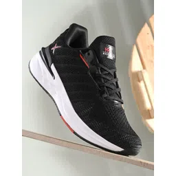 HRX by Hrithik Roshan Men Black Mesh Lace-Up Memory Foam Walking Non-Marking Shoes