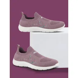 WELCOME Women Textured Mesh Slip-On Sneakers