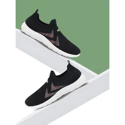 WELCOME Women Textured Mesh Slip-On Sneakers