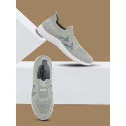 WELCOME Women Textured Round Toe Mesh Slip-On Sneakers