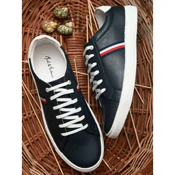 Mast & Harbour Men Navy Blue PU Sneakers