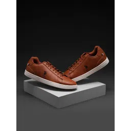 U S Polo Assn Men Contrast Sole Lace Up Sneakers
