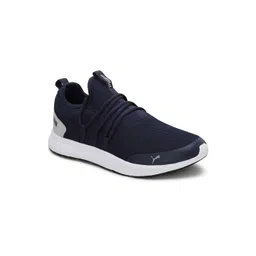 Puma Men Navy Blue Woven Design Skipper Sneakers