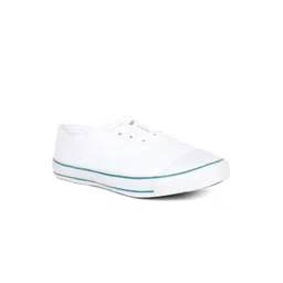 Bata Men White Woven Design Sneakers