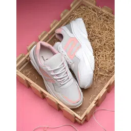 The Roadster Lifestyle Co. Women White Round Toe Comfort Insole Lightweight Sneakers