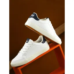 HRX by Hrithik Roshan Men White & Black Perforations Comfort Insole Sneakers