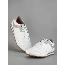 HRX by Hrithik Roshan Men White & Grey Retro Lightweight Comfort Insole Basics Sneakers