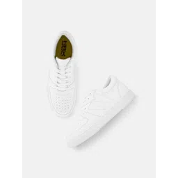 HRX by Hrithik Roshan Women White Perforations Padded Insole Basics Sneakers