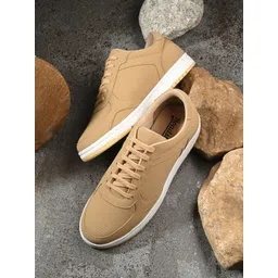 The Roadster Lifestyle Co. Men Beige Round Toe Sneakers