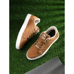 OFF LIMITS Men Textured Comfort Insole Velvet Lace-Up Sneakers