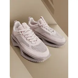 MANGO Women Lavender Checked Training Shoes