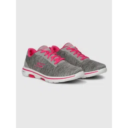 Skechers Women Grey Textile  Non-Marking Walking Shoes