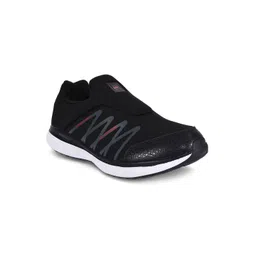 Campus Men Black Mesh Walking Shoes