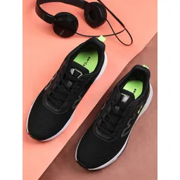 Campus Men Black Mesh Running Shoes