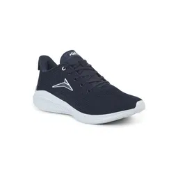 JQR Men SOFT-003 Navy Blue Lace Up Mid-Top Mesh Running Sports Shoes