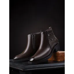 Bxxy Men 2 Inch Height Increasing High Heel Ankle Chelsea Boots