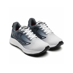 Hilux Men Grey Round Toe Comfort Insole Leather Casual Lace-Ups Sneakers