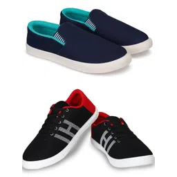 Spotwalk Men Pack Of 2 Mesh Slip-On Running Shoes