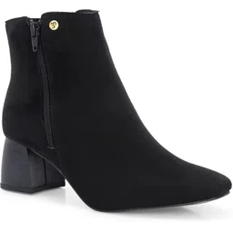 EL PASO Women Black Suede Faux Leather Casual Chelsea Boots Boots For Women