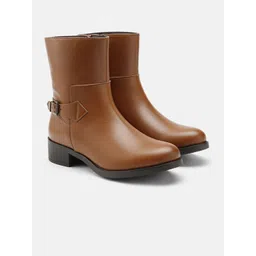 The Roadster Life Co. Women Buckle Detail Block Heel Boots