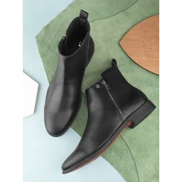 El Paso Men Solid Round Toe Chelsea Boots