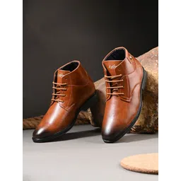 knoos Men High Ankle Block Heel Corporate Formal Boots