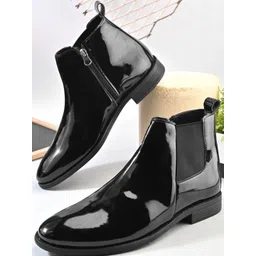 HERE&NOW Men Black Chelsea Boots