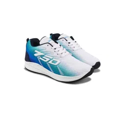 SZN Men Printed Blue & White Mesh Walking Shoes