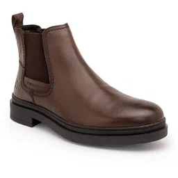 Genuine Leather Chelsea Boots with Dual-Tone Finish and Enhanced Comfort Boots For Men