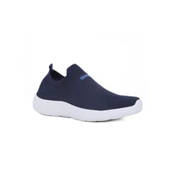 ASIAN Men Navy Blue & White Woven Design Slip-On Walking Shoes