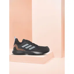 ADIDAS Men Black & Blue Woven Design Runmagica Running Shoes