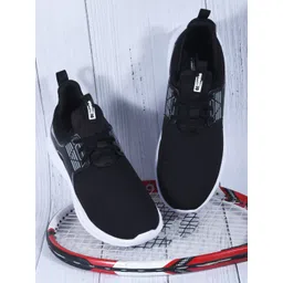 Liberty Men Black Mesh Walking Non-Marking Shoes