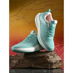 HRX by Hrithik Roshan Women Sea Green & White Memory Foam Mesh Running Shoes