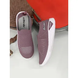 BIRDE Women Mauve Solid Slip-On Non-Marking Walking Shoes