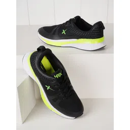 HRX by Hrithik Roshan Men Black & Lime Green Cushioning PSI Mesh Running Shoes