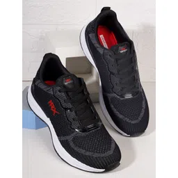 HRX by Hrithik Roshan Men Black & Grey Flyknit Mesh Marking Running Shoes