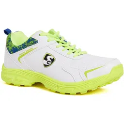 SAVAGE STUD Cricket Shoe For Mens White/Royal Blue/Lime No 3 Cricket Shoes For Men