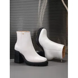 EL PASO Women Beige Faux Leather Casual Chelsea Boots Boots For Women