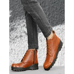 Svpanther Men's Leather Oxford Boots for Police, Army Boots For Men Boots For Men